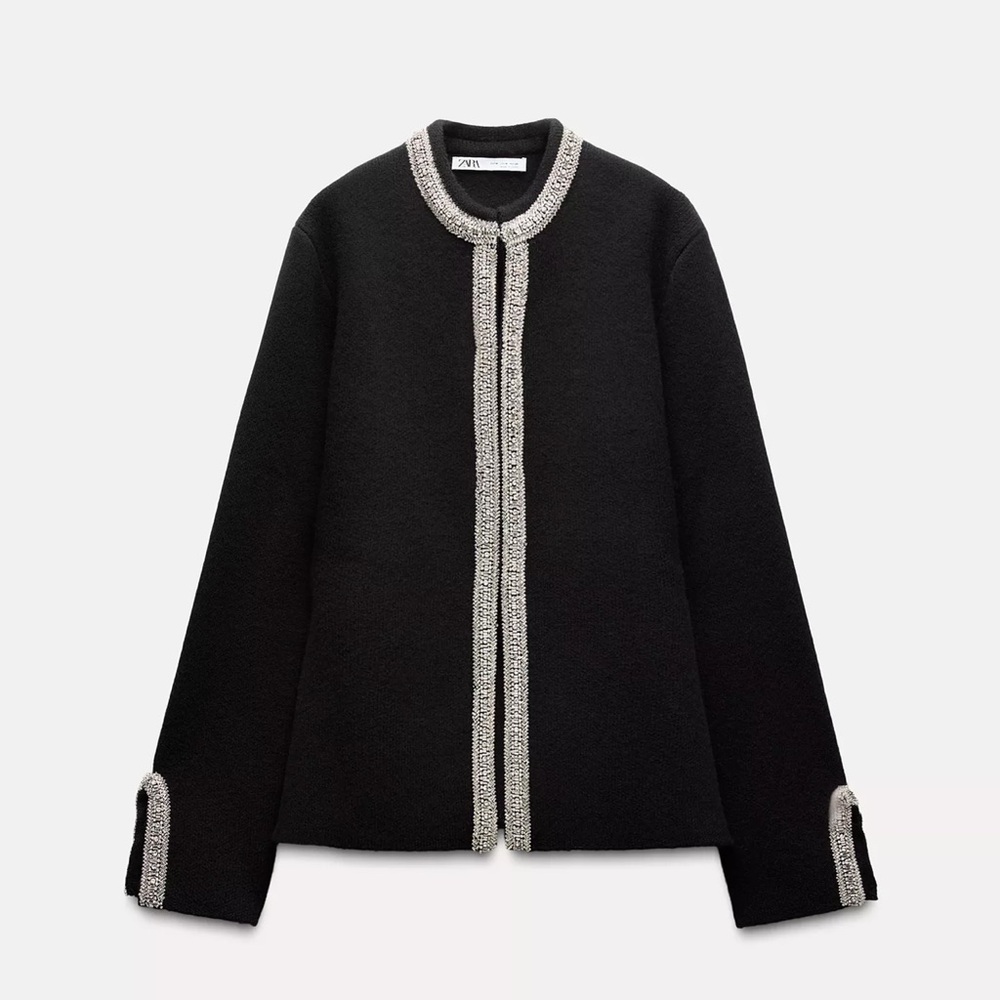New Zara wool beaded jacket
